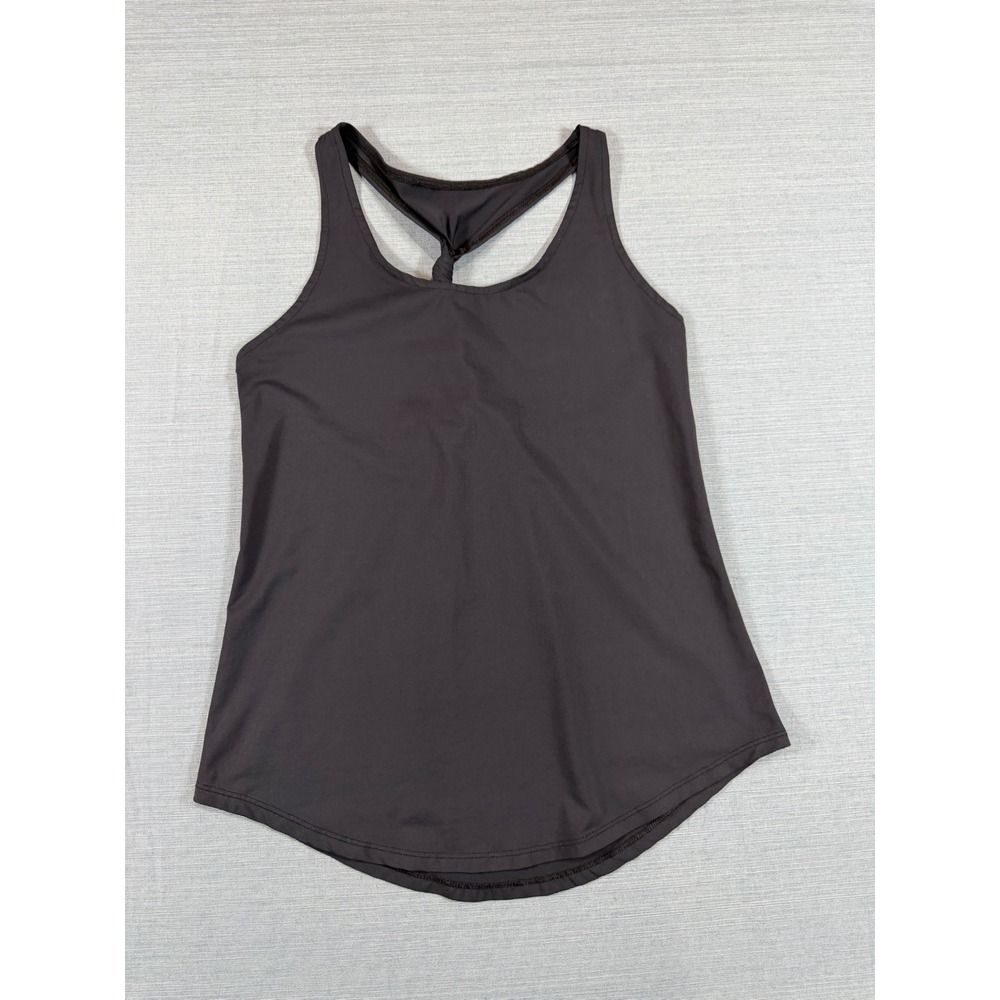 Forever‎ 21 Womens Black Racerback Active Tank Top Twisted Knot Back Small